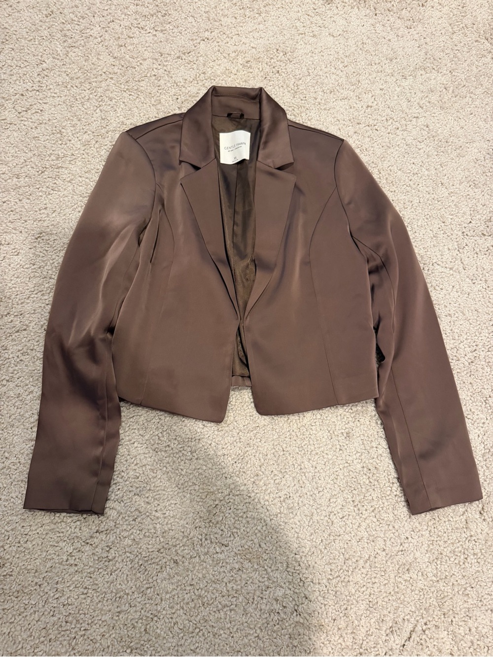 Gentle Fawn Brown Cropped Blazer